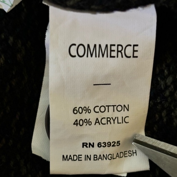 COMMERCE mens sweater, size XL, standup collar 4 buttons. Heavy knit Ombré green - Picture 4 of 6